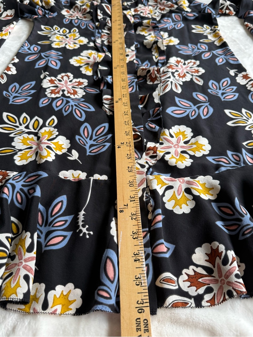 Tory Burch Jane Floral Silk Long Sleeve Dress - Picture 16 of 16